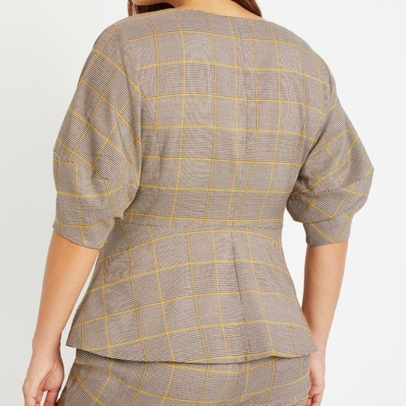 Eloquii Puff Sleeve Peplum Blazer - Picture 3 of 4